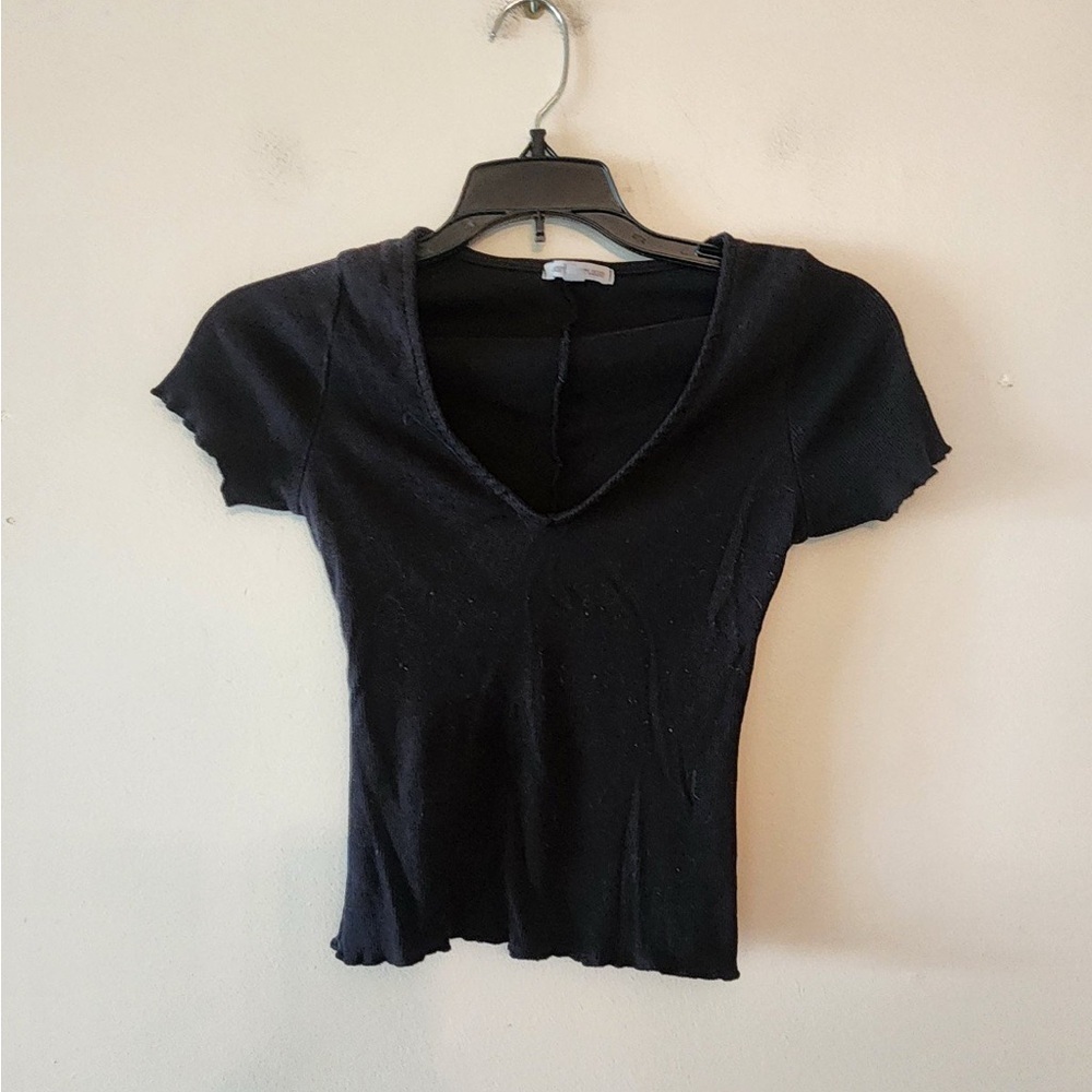 Charlotte rouse black v neck shirt size xs
